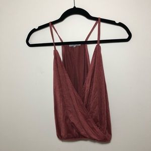 Pink Suede Wrap Top